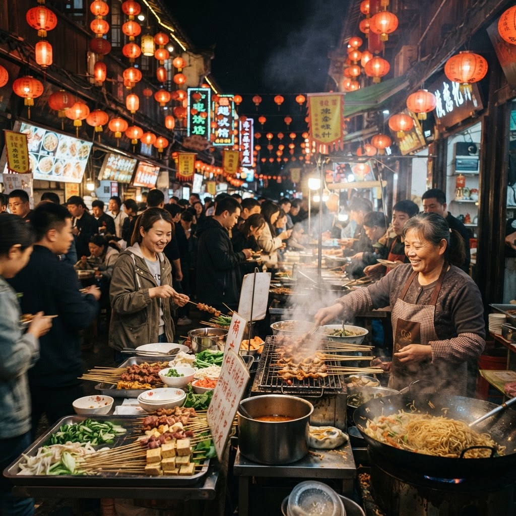 西安夜市美食地图，一晚吃遍十三朝古都